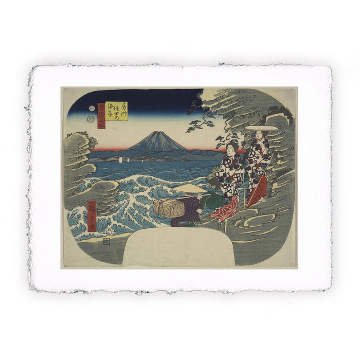 Stampa di Utagawa Hiroshige - La costa di Hoda nella provincia di Awa - 1852