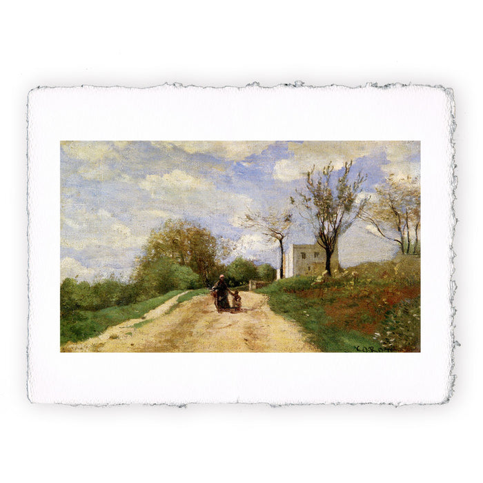Stampa di Camille Corot - Il sentiero che porta alla casa - 1854