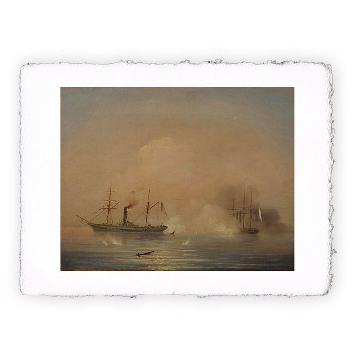 Stampa di Ivan Aivazovsky - Battaglia navale - 1855