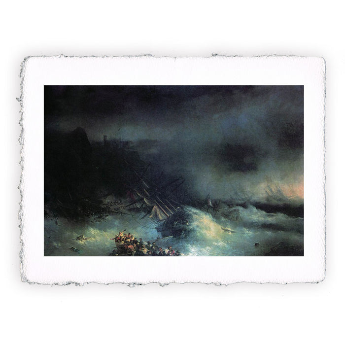 Stampa di Ivan Aivazovsky - Tempesta. Naufragio della nave straniera - 1855