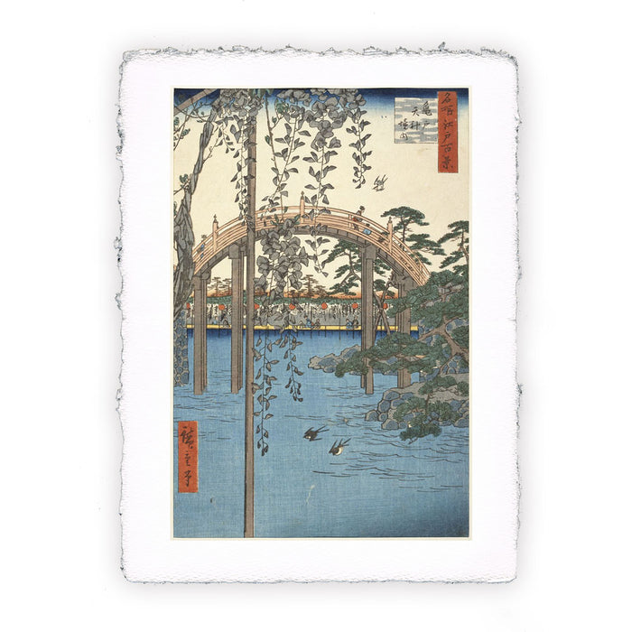 Stampa di Utogawa Hiroshige - Kameido. L’area antistante il santuario Tenjin - 1856