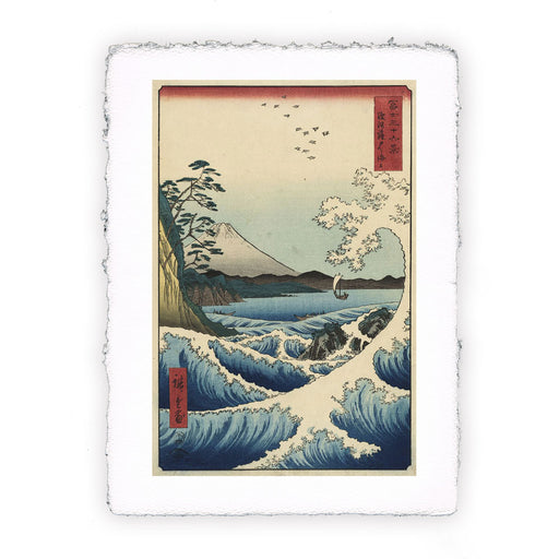 Stampa di Utogawa Hiroshige - Il mare di Satta nella provincia di Suruga - 1858