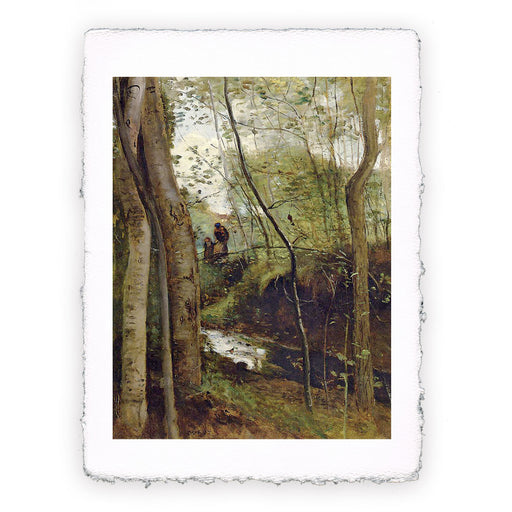 Stampa di Camille Corot - Ruscello nel bosco - 1855-1860