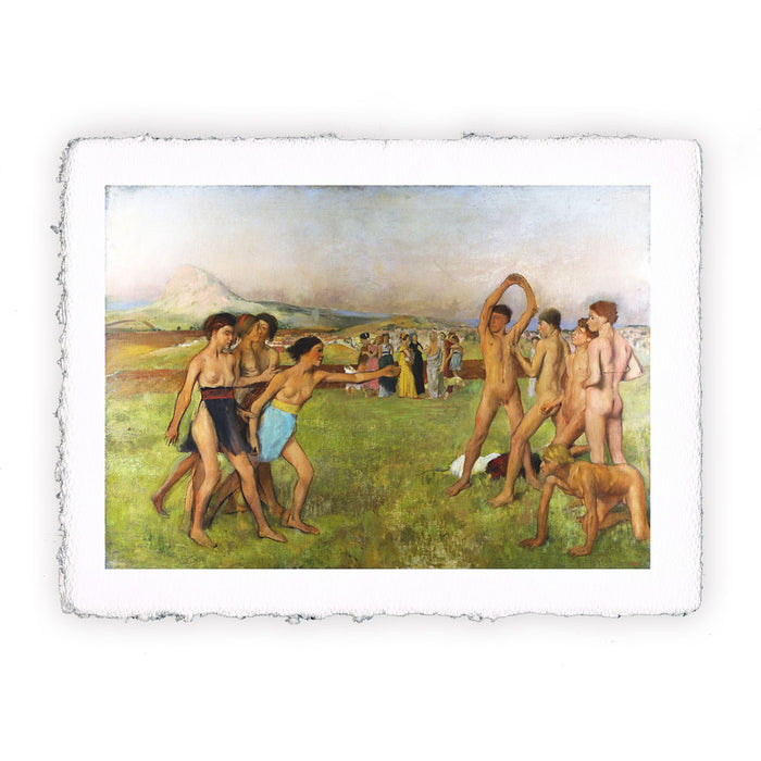 Stampa di Edgar Degas Giovani Spartani che fanno pratica 1860-1862