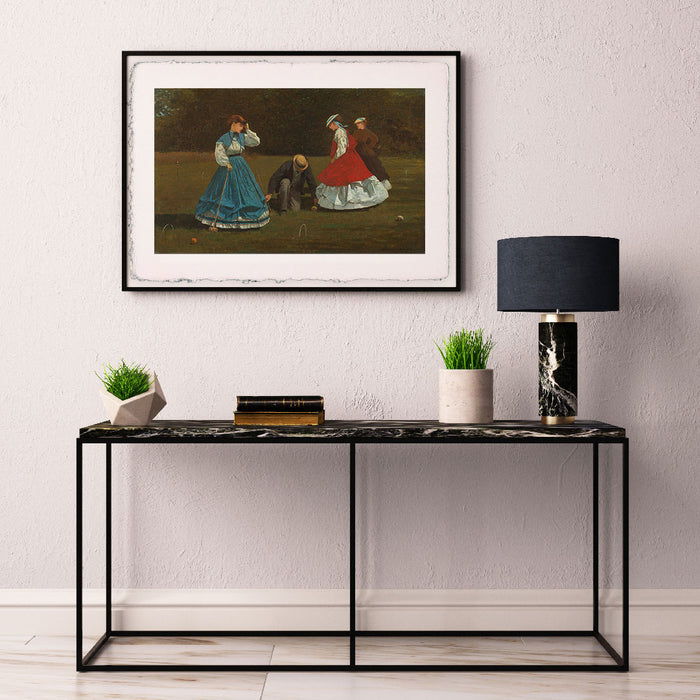 Stampa di Winslow Homer - Scena di croquet - 1866