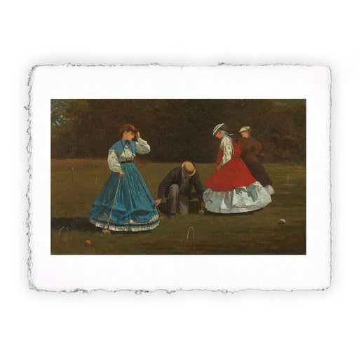Stampa di Winslow Homer - Scena di croquet - 1864