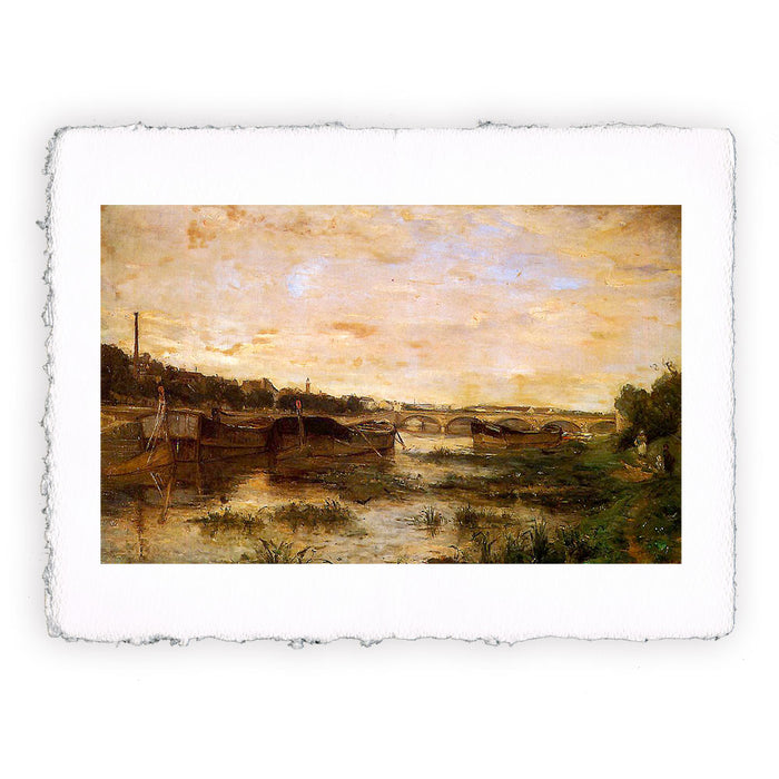 Stampa di Berthe Morisot - La Senna sotto il ponte di Lena - 1866