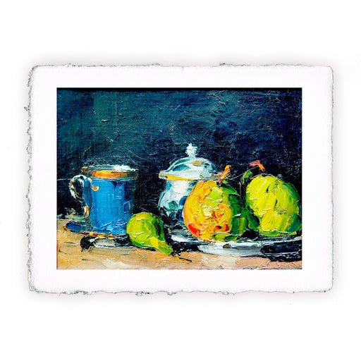 Stampa di Paul Cézanne - Zuccheriera, pere e tazza blu - 1865-1866
