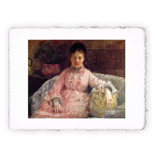 Stampa di Berthe Morisot - Ritratto di signora in abito rosa - 1869