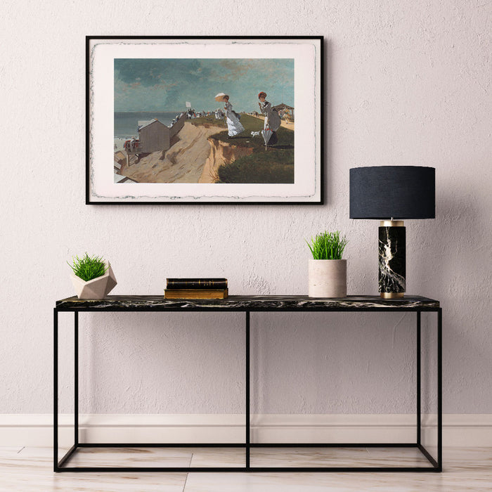 Print of Winslow Homer - On the Beach. Long Branch, New Jersey - 1869