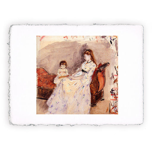 Stampa di Berthe Morisot - La sorella dell'artista Edma con sua figlia Jeanne - 1872