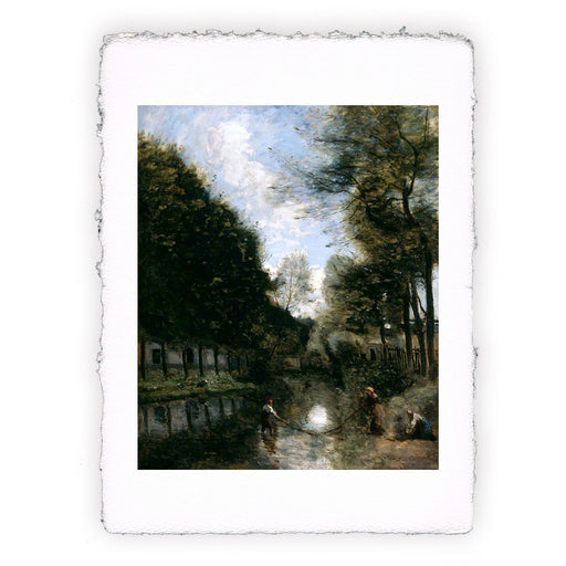 Stampa di Camille Corot - Fiume Gisors delimitato da alberi - 1873