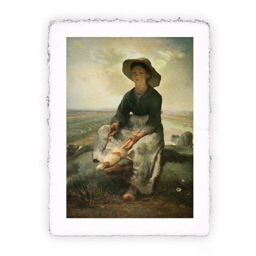 Stampa di Jean-François Millet - La giovane pastora - 1870-1873