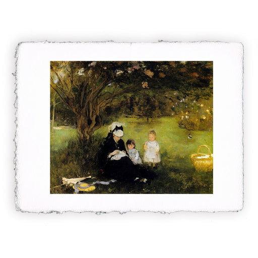 Stampa di Berthe Morisot - Sotto il lillà a Maurecourt - 1874