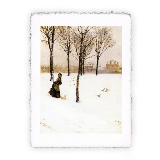 Stampa di Giuseppe de Nittis - Paesaggio invernale - 1875