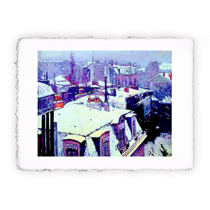 Stampa di Gustave Caillebotte - Vista dei tetti. Effetto di neve - 1878