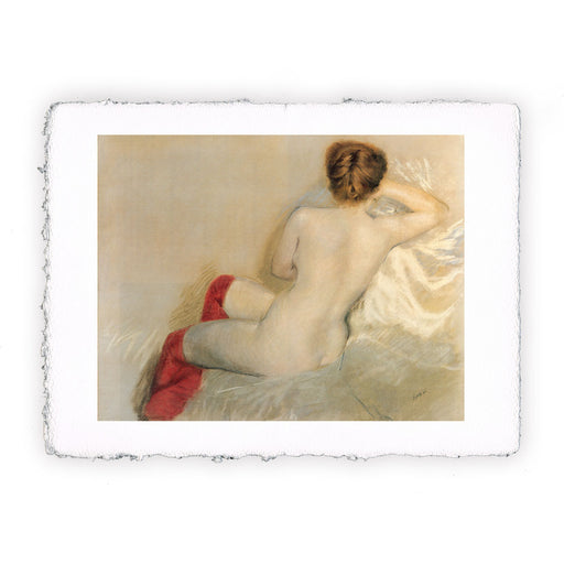 Stampa di Giuseppe de Nittis - Nudo con calze rosse - 1879