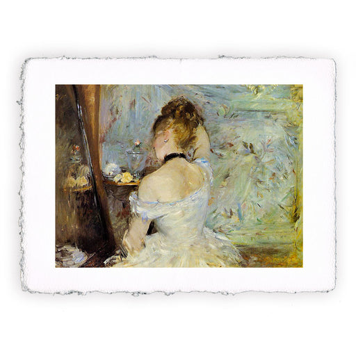 Stampa di Berthe Morisot - Giovane donna allo specchio - 1880