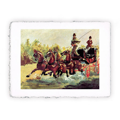 Stampa di Henri de Toulouse-Lautrec - Alphonse de Toulouse-Lautrec alla guida della carrozza - 1880