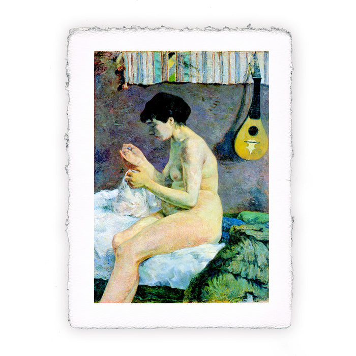 Stampa di Paul Gauguin - Nudo di donna che cuce - 1880