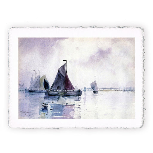 Stampa di Childe Hassam - Barca a vela bloccata nel ghiaccio - 1883
