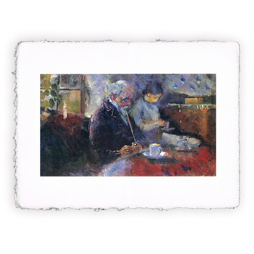 Stampa di Edvard Munch - Al tavolino da caffè - 1883