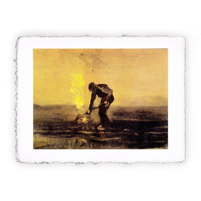 Stampa di Vincent van Gogh Contadino che brucia erbacce