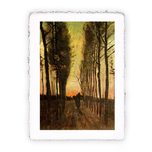 Stampa di Vincent van Gogh Viale di pioppi al tramonto