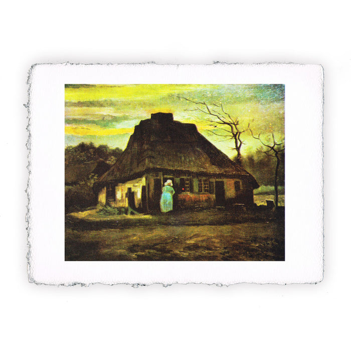 stampa di Vincent van Gogh Casa di campagna al crepuscolo