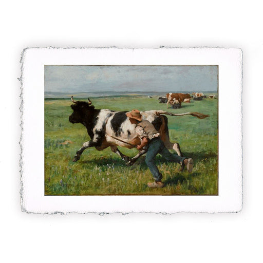 Stampa di Julien Dupré - La mucca scappata - 1885