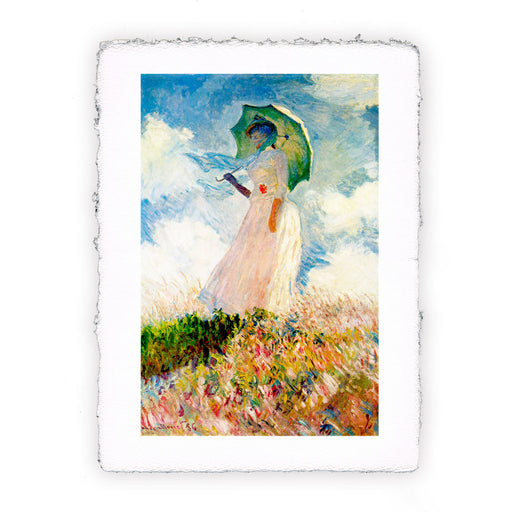 Stampa di Claude Monet - Figura in pieno sole (Donna col parasole girata verso destra) - 1886