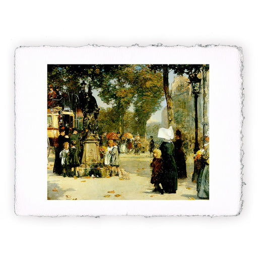 Stampa di Childe Hassam - Parigi scena di strada - 1887