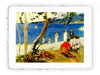 Stampa di Paul Gauguin - Alberi e figure sulla spiaggia - 1887