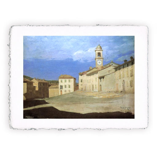 Stampa di Giuseppe Pellizza da Volpedo - La piazza di Volpedo - 1888