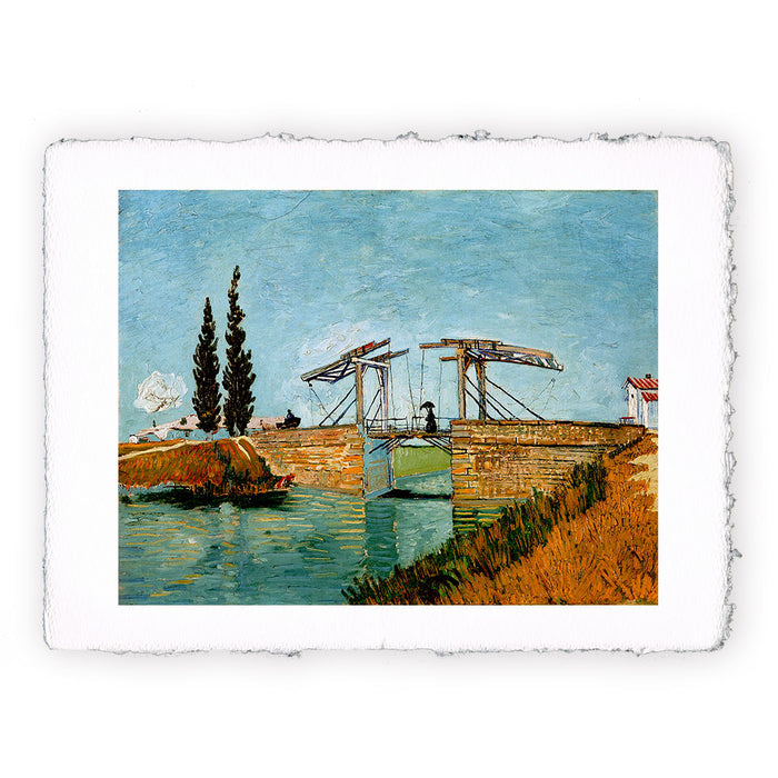 Print by Vincent van Gogh - The Langlois bridge in Arles and woman with umbrella - 1888
