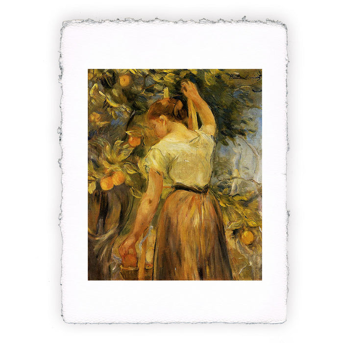 Stampa di Berthe Morisot - Giovane donna che raccoglie arance - 1889