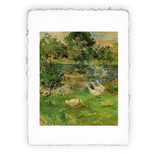 Stampa di Berthe Morisot - Ragazza in barca con oche - 1889