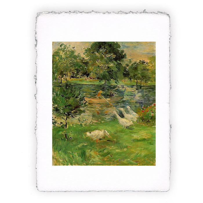 Stampa di Berthe Morisot - Ragazza in barca con oche - 1889