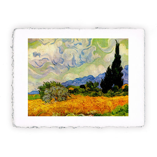 Stampa di Vincent van Gogh - Campo di grano con cipressi del 1889