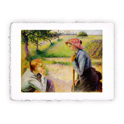 Stampa di Camille Pissarro - Due giovani contadine - 1890
