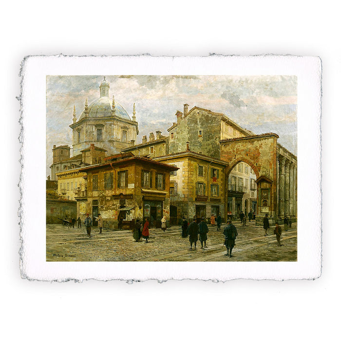 Arturo Ferrari print - Piazza Vetra in Milan - 1890