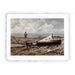 Stampa di Giovanni Fattori - Il giorno grigio (spiaggia con pescatori e barche) - 1891