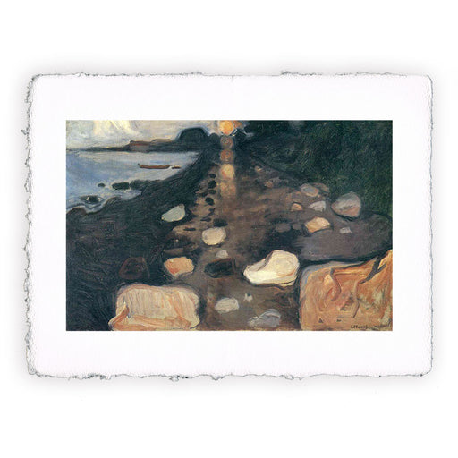Stampa di Edvard Munch - Luce lunare sulla riva - 1892