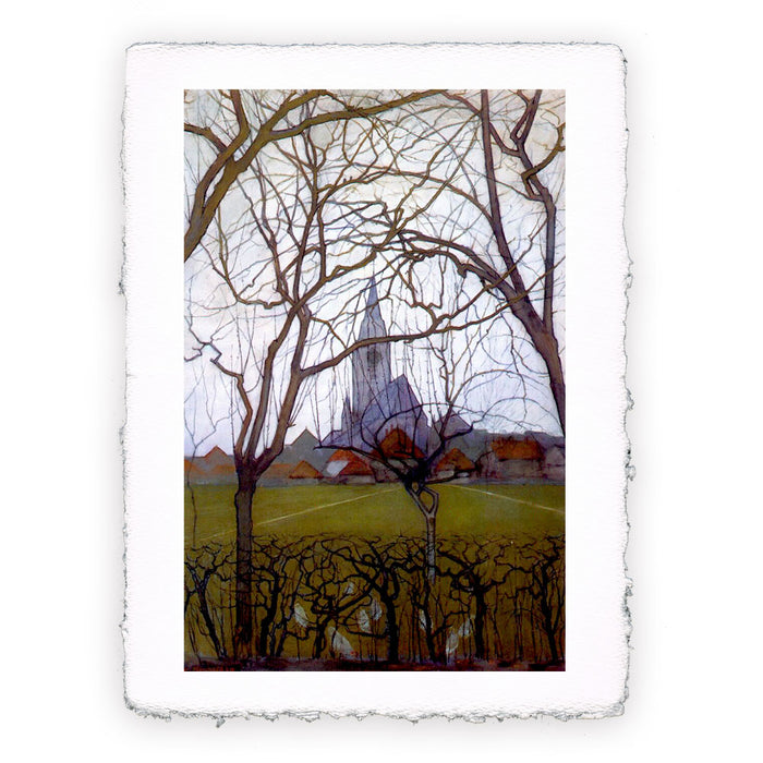 Stampa di Piet Mondrian - Chiesa di paese - 1898