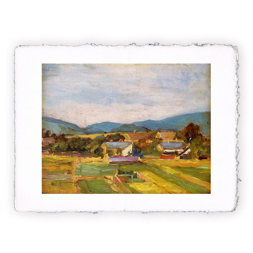 Stampa di Egon Schiele - Paesaggio nella Bassa Austria - 1907