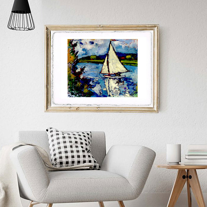 Print by Maurice de Vlaminck - The white sailboat in Chatou - 1907