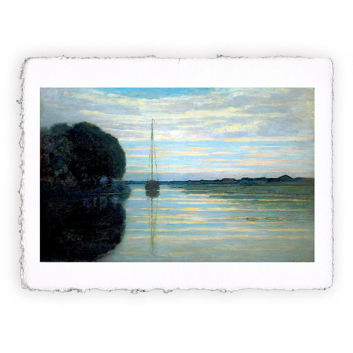 Stampa di Piet Mondrian - Vista sul fiume con una barca - 1907