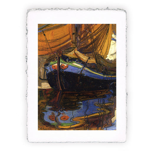 Stampa di Egon Schiele - Barca a vela con riflesso nell'acqua - 1908