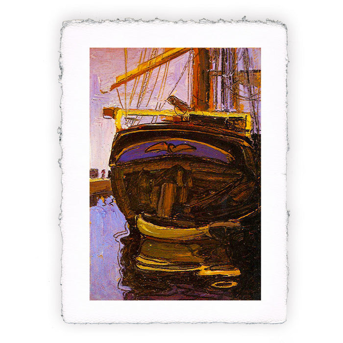 Stampa di Egon Schiele - Nave a vela con battello - 1908
