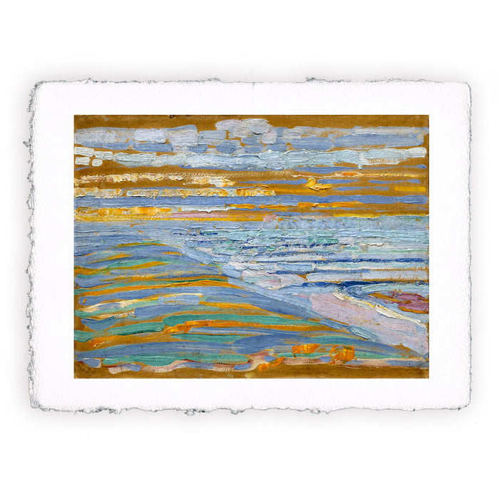 Stampa di Piet Mondrian - Vista dalle dune con spiaggia e pontili - 1909